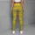 Yellow Olive Horizontal Stripes For Yoga Pilates And Everyday Activewear Leggings - 4