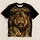 Golden Roaring Lion and Cross for Faith, Worship, and Everyday Christian Style All-over Print Unisex T-shirt - 1