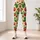Scarlet Strawberries And Green Leaves For Yoga Pilates And Everyday Outings Leggings - 4