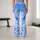 Blue Ombre Floral Blooms for Yoga, Running and Everyday Fitness Sessions Outdoors Leggings - 10