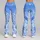 Blue Ombre Floral Blooms for Yoga, Running and Everyday Fitness Sessions Outdoors Leggings - 9