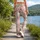 Cute White Cat and Strawberry Motifs for Yoga, Pilates, and Everyday Casual Wear Leggings - 12