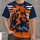 Orange Navy Football Runner Scene for Game Day Tailgates and Colorado Sports Fans All-over Print Unisex T-shirt - 4