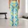 Mint Green Yellow and Blue Leaf Motifs for Yoga Pilates and Everyday Casual Wear Leggings - 10