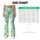 Mint Green Yellow and Blue Leaf Motifs for Yoga Pilates and Everyday Casual Wear Leggings - 7