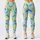 Mint Green Yellow and Blue Leaf Motifs for Yoga Pilates and Everyday Casual Wear Leggings - 3