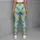 Mint Green Yellow and Blue Leaf Motifs for Yoga Pilates and Everyday Casual Wear Leggings - 6
