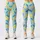Mint Green Yellow and Blue Leaf Motifs for Yoga Pilates and Everyday Casual Wear Leggings - 1