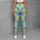 Mint Green Yellow and Blue Leaf Motifs for Yoga Pilates and Everyday Casual Wear Leggings - 4