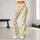 Golden Yellow Stars on Ivory for Yoga, Pilates and Everyday Studio-to-Street Style Leggings - 10