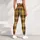 Brown Yellow Tartan Plaid for Yoga, Pilates and Casual Everyday Style Leggings - 5