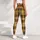 Brown Yellow Tartan Plaid for Yoga, Pilates and Casual Everyday Style Leggings - 5