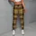 Brown Yellow Tartan Plaid for Yoga, Pilates and Casual Everyday Style Leggings - 4