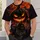 Fiery Jack-O'-Lantern Haunted Manor Halloween Night Scene for Spooky October Celebrations All-over Print Unisex T-shirt - 5