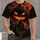 Fiery Jack-O'-Lantern Haunted Manor Halloween Night Scene for Spooky October Celebrations All-over Print Unisex T-shirt - 4