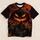 Fiery Jack-O'-Lantern Haunted Manor Halloween Night Scene for Spooky October Celebrations All-over Print Unisex T-shirt - 1