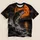 Leaping Bass Under an Orange Harvest Moon for Night Fishing and Outdoor Adventure All-over Print Unisex T-shirt - 1