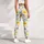 Yellow And Gray Floral Motifs for Yoga, Pilates, and Everyday Wellness for Women Leggings - 5