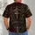 Burgundy Knight Shield and Cross Sword for Church Events and Faithful Men of Faith All-over Print Unisex T-shirt - 6