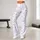 Gray White Blush Polka Dots for Studio Workouts and Everyday Athleisure Leggings - 11