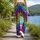 Rainbow Leopard Spots for Yoga, Pilates, and Colorful Everyday Style Leggings - 12