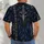 Gothic Raven Mask and Blue Feathers for Dark Evening Style and Alternative Wear All-over Print Unisex T-shirt - 6