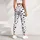 Scattered Black Paw Prints on Cool Gray for Dog Lovers’ Yoga and Everyday Activewear Leggings - 6