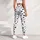 Scattered Black Paw Prints on Cool Gray for Dog Lovers’ Yoga and Everyday Activewear Leggings - 4