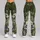 Olive Green Floral Blooms for Yoga, Running, and Everyday Fitness Training and Studio Wear Leggings - 9