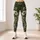 Olive Green Floral Blooms for Yoga, Running, and Everyday Fitness Training and Studio Wear Leggings - 4