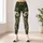 Olive Green Floral Blooms for Yoga, Running, and Everyday Fitness Training and Studio Wear Leggings - 6