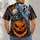 Grinning Skeleton, Floating Ghost and Jack-o’-Lantern for Halloween Party Nights All-over Print Unisex T-shirt - 4