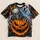 Grinning Skeleton, Floating Ghost and Jack-o’-Lantern for Halloween Party Nights All-over Print Unisex T-shirt - 5