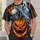 Grinning Skeleton, Floating Ghost and Jack-o’-Lantern for Halloween Party Nights All-over Print Unisex T-shirt - 6