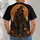 Shaggy Sasquatch Under Orange Moon for Halloween Night and Autumn Forest Fans All-over Print Unisex T-shirt - 4