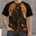 Shaggy Sasquatch Under Orange Moon for Halloween Night and Autumn Forest Fans All-over Print Unisex T-shirt - 1