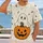 Cute Ghost Jack-O'-Lantern for Halloween Parties and Seasonal Fall Outings All-over Print Unisex T-shirt - 2