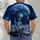 Seated Blue Alien Beneath Earth for Sci-Fi Parties and Cosmic Nights All-over Print Unisex T-shirt - 6