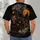 Haunted Pumpkin Locomotive with Skeleton Conductor for Halloween Night Celebrations All-over Print Unisex T-shirt - 6