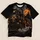 Haunted Pumpkin Locomotive with Skeleton Conductor for Halloween Night Celebrations All-over Print Unisex T-shirt - 1