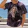Witch and Black Cat Among Purple Roses for Halloween, Women's Gothic Style All-over Print Unisex T-shirt - 2