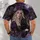 Witch and Black Cat Among Purple Roses for Halloween, Women's Gothic Style All-over Print Unisex T-shirt - 6