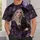 Witch and Black Cat Among Purple Roses for Halloween, Women's Gothic Style All-over Print Unisex T-shirt - 5