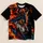 Fiery Wolf Portrait With Midnight Flames For Bold Autumn Outdoor Style And Nature Lovers All-over Print Unisex T-shirt - 1