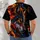 Fiery Wolf Portrait With Midnight Flames For Bold Autumn Outdoor Style And Nature Lovers All-over Print Unisex T-shirt - 6