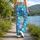 Sky Blue Pastel Stars and Celestial Motifs for Yoga Pilates and Everyday Wear for Women Leggings - 12