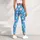 Sky Blue Pastel Stars and Celestial Motifs for Yoga Pilates and Everyday Wear for Women Leggings - 5