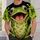 Smiling Lime Green Frog Face For Playful Outings, Nature Lovers And Froggy Fun All-over Print Unisex T-shirt - 5