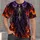 Gothic Reaper Skull with Purple Flames for Halloween Parties and Dark Fantasy Fans All-over Print Unisex T-shirt - 4