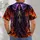 Gothic Reaper Skull with Purple Flames for Halloween Parties and Dark Fantasy Fans All-over Print Unisex T-shirt - 6